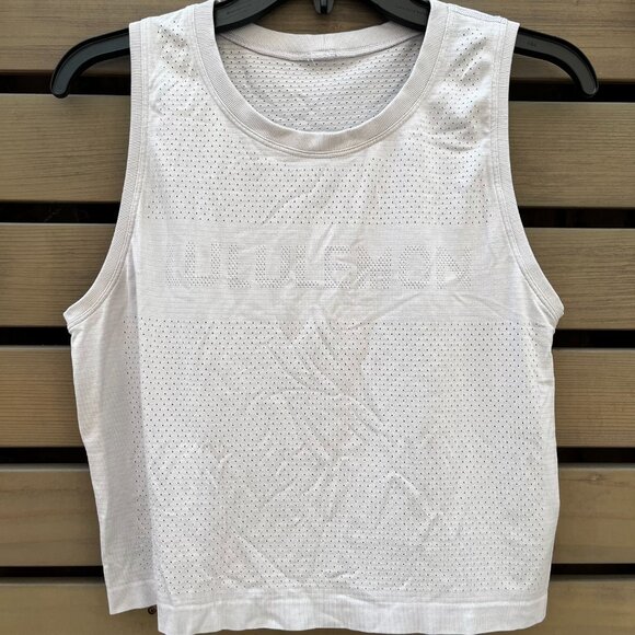 Lululemon Breeze By Muscle Logo Tank Top in Silver Lilac Gray Lavender, Size 8 - Picture 2 of 6